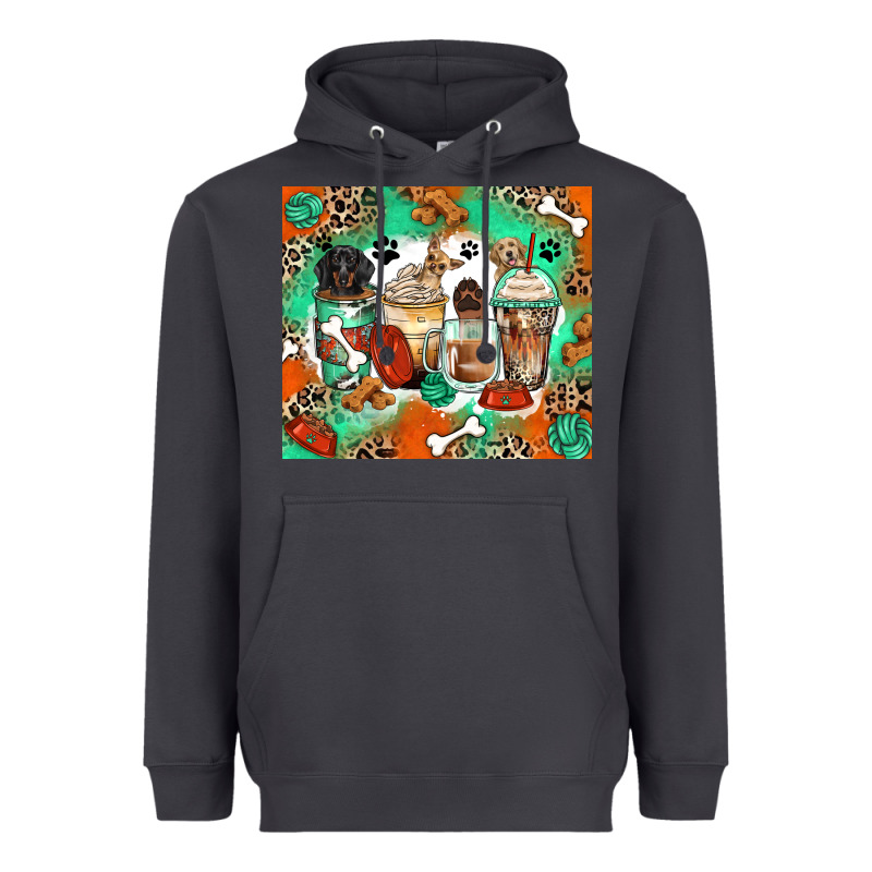 Dog Coffee Cups Heavyweight Hoodie by Zillion Design Studio | Teevron