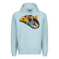 Blue Mist cowboy hat Premium Hoodie - AdoDesignShop