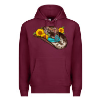 Burgundy cowboy hat Premium Hoodie - AdoDesignShop