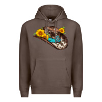 Coffee cowboy hat Premium Hoodie - AdoDesignShop