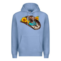 Colony Blue cowboy hat Premium Hoodie - AdoDesignShop