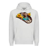 Dove Grey cowboy hat Premium Hoodie - AdoDesignShop
