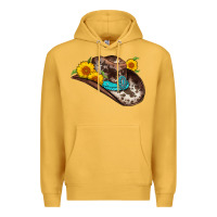 Mustard cowboy hat Premium Hoodie - AdoDesignShop