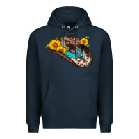 Navy cowboy hat Premium Hoodie - AdoDesignShop