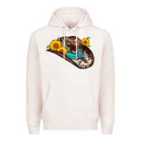 Pale Pink cowboy hat Premium Hoodie - AdoDesignShop