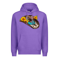 Purple cowboy hat Premium Hoodie - AdoDesignShop