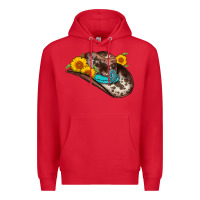 Red cowboy hat Premium Hoodie - AdoDesignShop