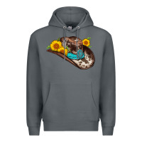 Rock cowboy hat Premium Hoodie - AdoDesignShop
