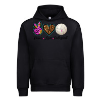 Black peace love volleyball Urban Hoodie - BarkalooDesign