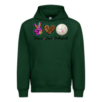 Foreset Green peace love volleyball Urban Hoodie - BarkalooDesign