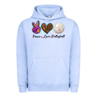 Pigment Grape Ice peace love volleyball Urban Hoodie - BarkalooDesign