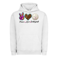 Pigment Lunar Rock peace love volleyball Urban Hoodie - BarkalooDesign
