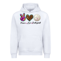 White peace love volleyball Urban Hoodie - BarkalooDesign