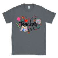 Charcoal Heather teacher heart Classic Tee - MaliasSmallBusiness