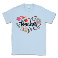 Dusty Blue teacher heart Classic Tee - MaliasSmallBusiness