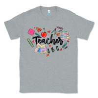 Heather Grey teacher heart Classic Tee - MaliasSmallBusiness