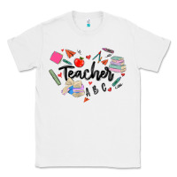 White teacher heart Classic Tee - MaliasSmallBusiness