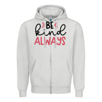 Dove Grey kind Zipper Hoodie - Unal Design