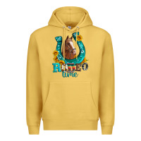 Antique Gold horseshoe rodeo time Premium Hoodie - Artiststas
