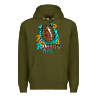 Army Green horseshoe rodeo time Premium Hoodie - Artiststas
