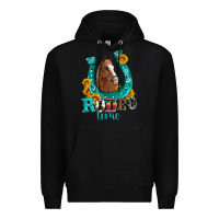 Black horseshoe rodeo time Premium Hoodie - Artiststas