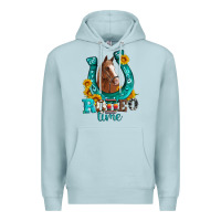Blue Mist horseshoe rodeo time Premium Hoodie - Artiststas