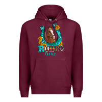 Burgundy horseshoe rodeo time Premium Hoodie - Artiststas