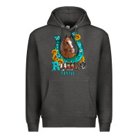 Charcoal Heather horseshoe rodeo time Premium Hoodie - Artiststas