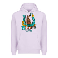 Lilac horseshoe rodeo time Premium Hoodie - Artiststas