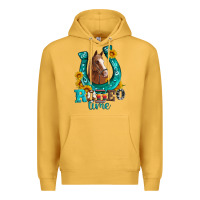 Mustard horseshoe rodeo time Premium Hoodie - Artiststas