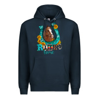 Navy horseshoe rodeo time Premium Hoodie - Artiststas