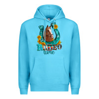 Ocean Blue horseshoe rodeo time Premium Hoodie - Artiststas