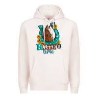 Pale Pink horseshoe rodeo time Premium Hoodie - Artiststas