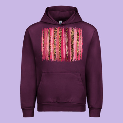 Valentines Day Leopard Glitter Brushstroke Urban Hoodie Designed By Jasminsmagicworld
