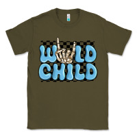 Army Green wild child blue skeleton Classic Tee - MaliasSmallBusiness