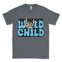 Charcoal Heather wild child blue skeleton Classic Tee - MaliasSmallBusiness