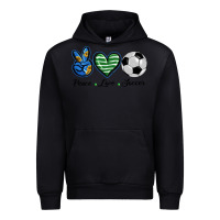 Black peace love soccer Urban Hoodie - BarkalooDesign