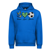 Cobalt peace love soccer Urban Hoodie - BarkalooDesign