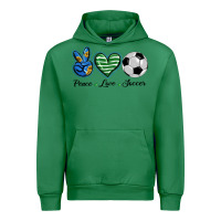 Emerald peace love soccer Urban Hoodie - BarkalooDesign