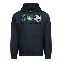 Navy peace love soccer Urban Hoodie - BarkalooDesign