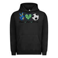 Pigment Black peace love soccer Urban Hoodie - BarkalooDesign