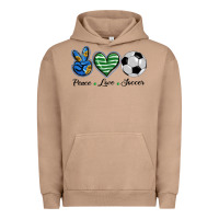 Pigment Burro peace love soccer Urban Hoodie - BarkalooDesign