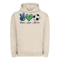 Pigment French Oak peace love soccer Urban Hoodie - BarkalooDesign