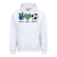 White peace love soccer Urban Hoodie - BarkalooDesign