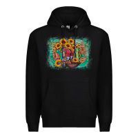 Black cowboy boots sunflower Premium Hoodie - AdoDesignShop