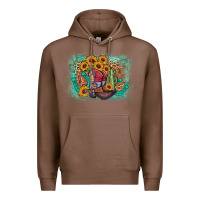 Chestnut cowboy boots sunflower Premium Hoodie - AdoDesignShop