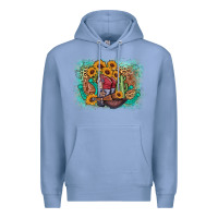 Colony Blue cowboy boots sunflower Premium Hoodie - AdoDesignShop