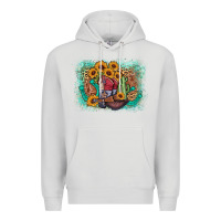 Dove Grey cowboy boots sunflower Premium Hoodie - AdoDesignShop