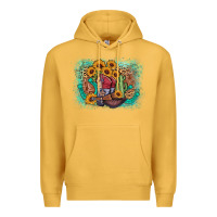 Mustard cowboy boots sunflower Premium Hoodie - AdoDesignShop