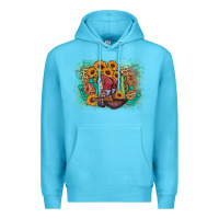Ocean Blue cowboy boots sunflower Premium Hoodie - AdoDesignShop